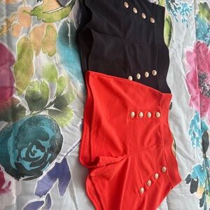 H&M High Waist Shorts - Black and Red